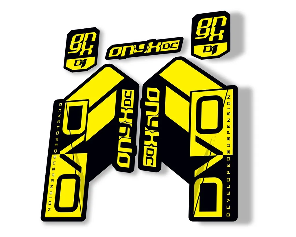 DVO Onyx DC D1 2019 Fork Suspension Sticker Factory Decal Adhesive Yellow - 1
