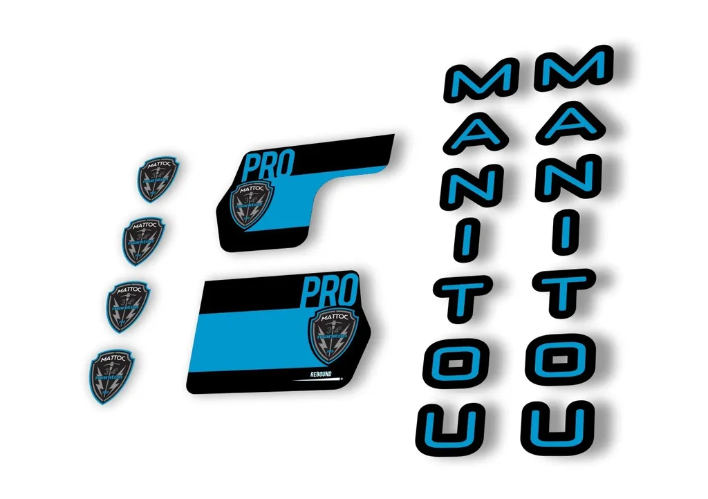 Manitou Mattoc Pro 2020 Fork Suspension Decal Kit Sticker Set Blue - 1