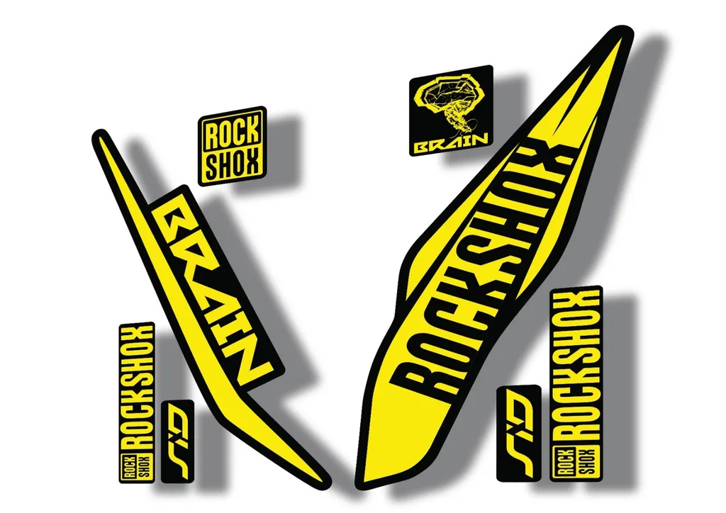 Rock Shox SID Brain 2017 Mountain Bike Cycling Decal Sticker Adhesive Yellow - 1