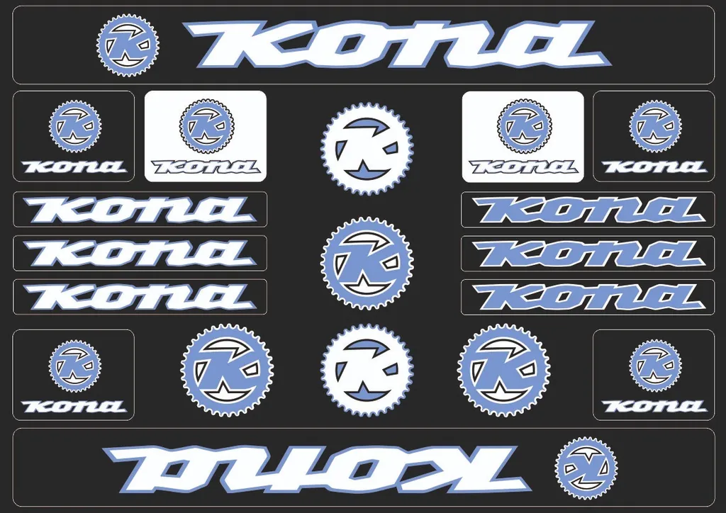 Bicycle Vinyl Stickers – Compatible with KONA Bikes White - 1