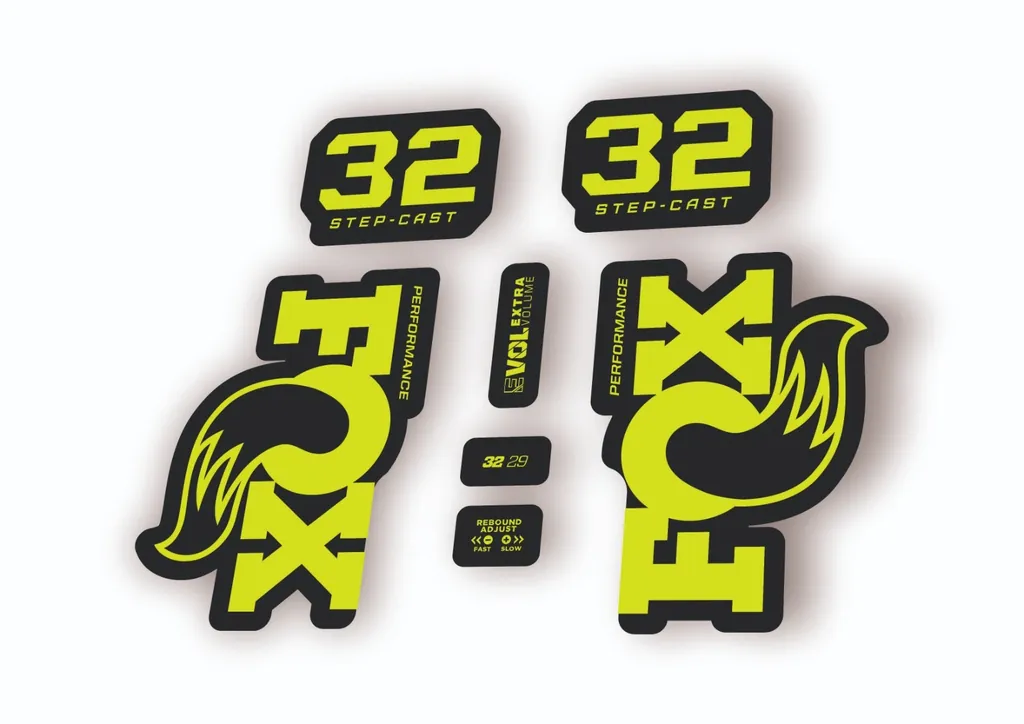 Fox 32 Step Cast Performance 2025 Fork Factory Decal Sticker Adhesive Lime Green - 1