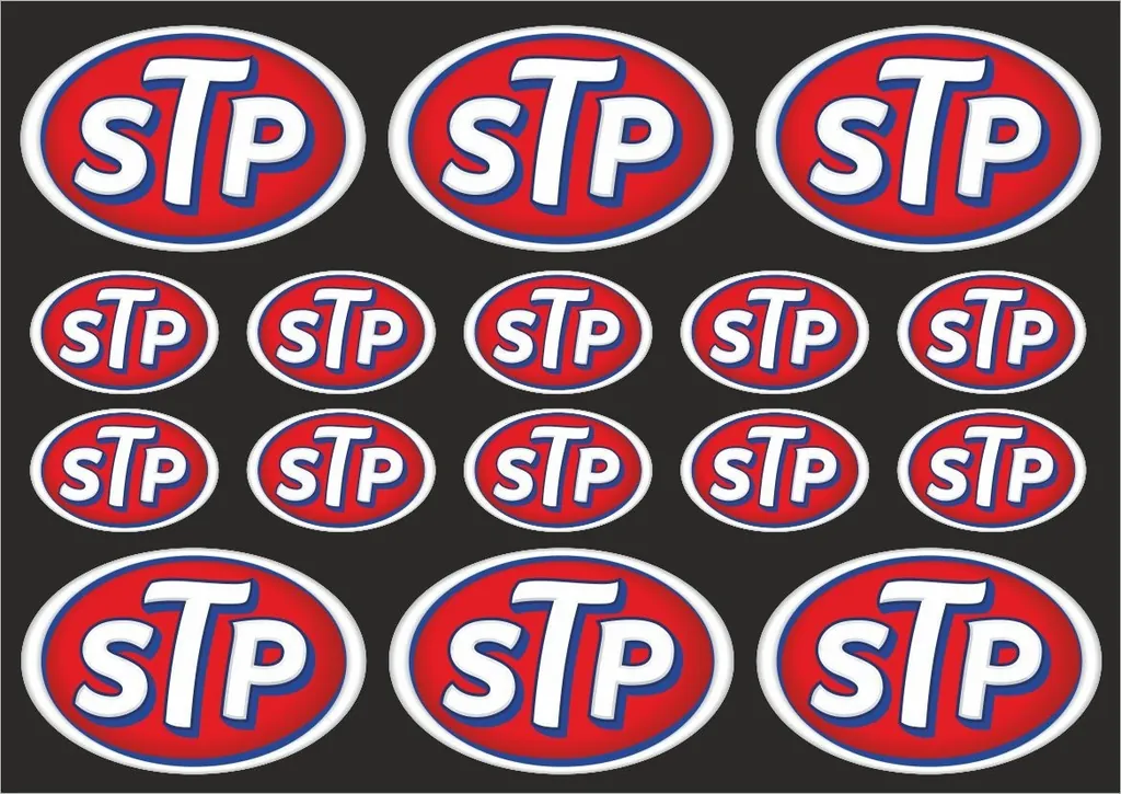 STP Classic Decal Set Quality Sticker Vinyl Graphic Logo Adhesive Kit 16 Pcs - 1