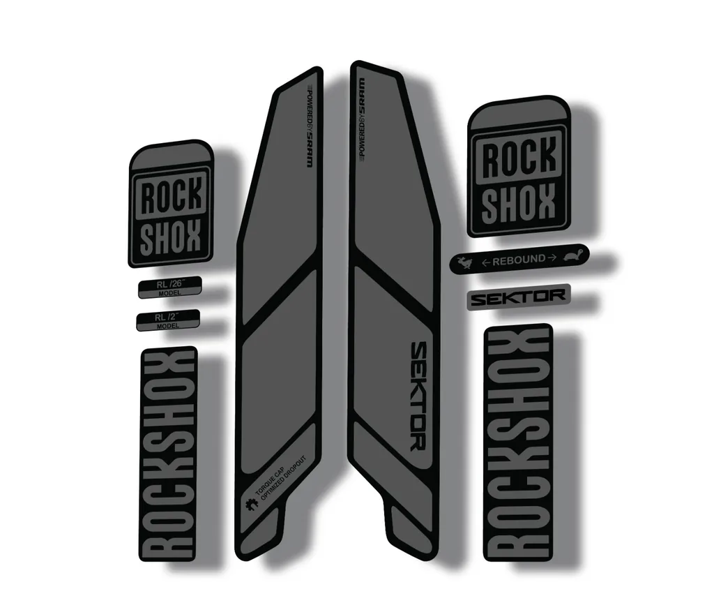 Rock Shox SEKTOR 2015 Fork Decal Mountain Bike Cycling Sticker Adhesive Gray - 1