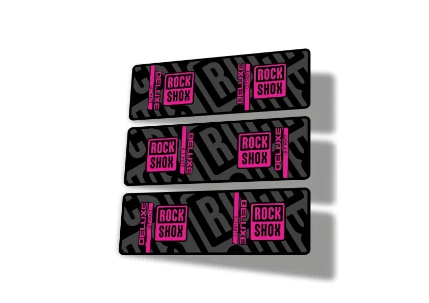Rock Shox 2023 Deluxe Ultimate Rear Shock Decal Sticker Adhesive Set Pink - 1