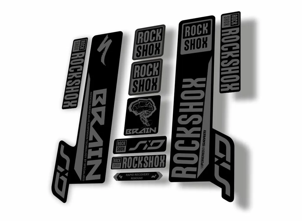 Rock Shox SID Brain 2018 Mountain Bike Cycling Decal Sticker Adhesive Gray - 1