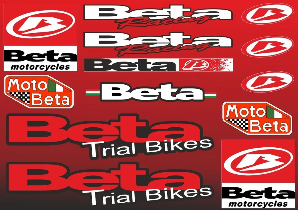 Beta Decals Sticker Motorcycle Vinyl Graphics Kit Logo Adhesive Aufkleber 13 Pcs - 1