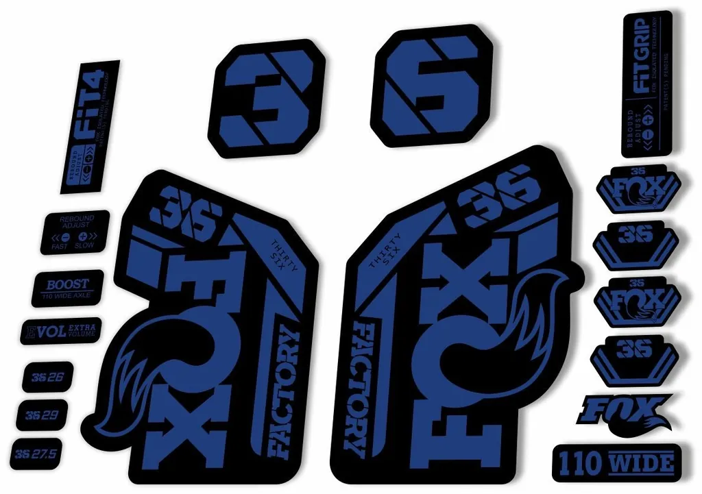 FOX 36 Factory 2021 Federgabel Aufkleber Set MTB Dunkelblau - 1