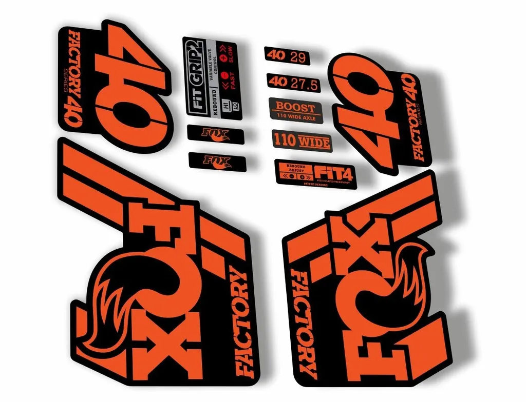 FOX 40 Float 2018-19 Forks Suspension Factory Decals Sticker Adhesive Orange - 1