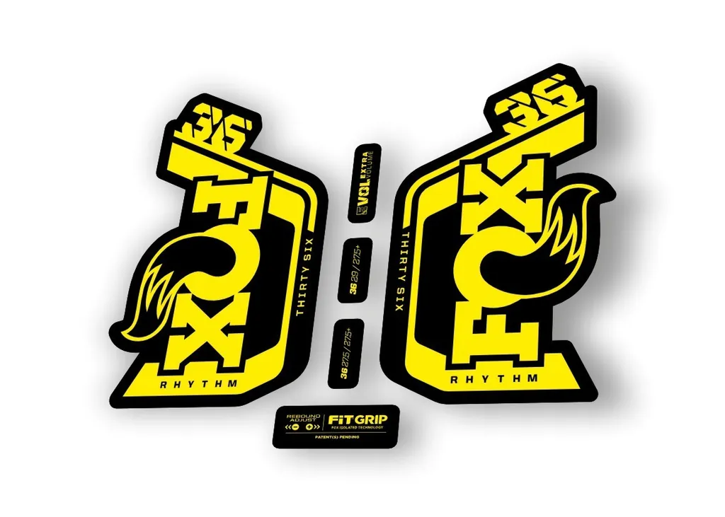 Fox 36 Rhythm 2024 Fork Suspension Factory Decal Sticker Adhesive Yellow - 1