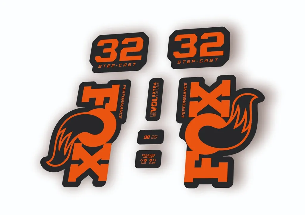 Fox 32 Step Cast Performance 2025 Fork Factory Decal Sticker Adhesive Orange - 1