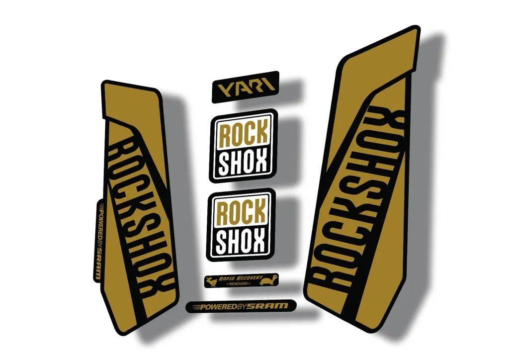 Rock Shox YARI 2015-16 Fork Decal Mountain Bike Cycling Sticker Adhesive Gold - 1