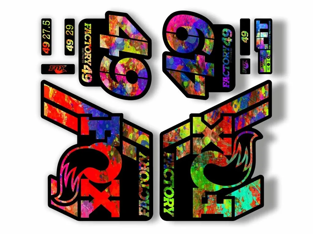 FOX 49 Float 2018-19 Forks Suspension Factory Decal Sticker Adhesive Oil Slick - 1