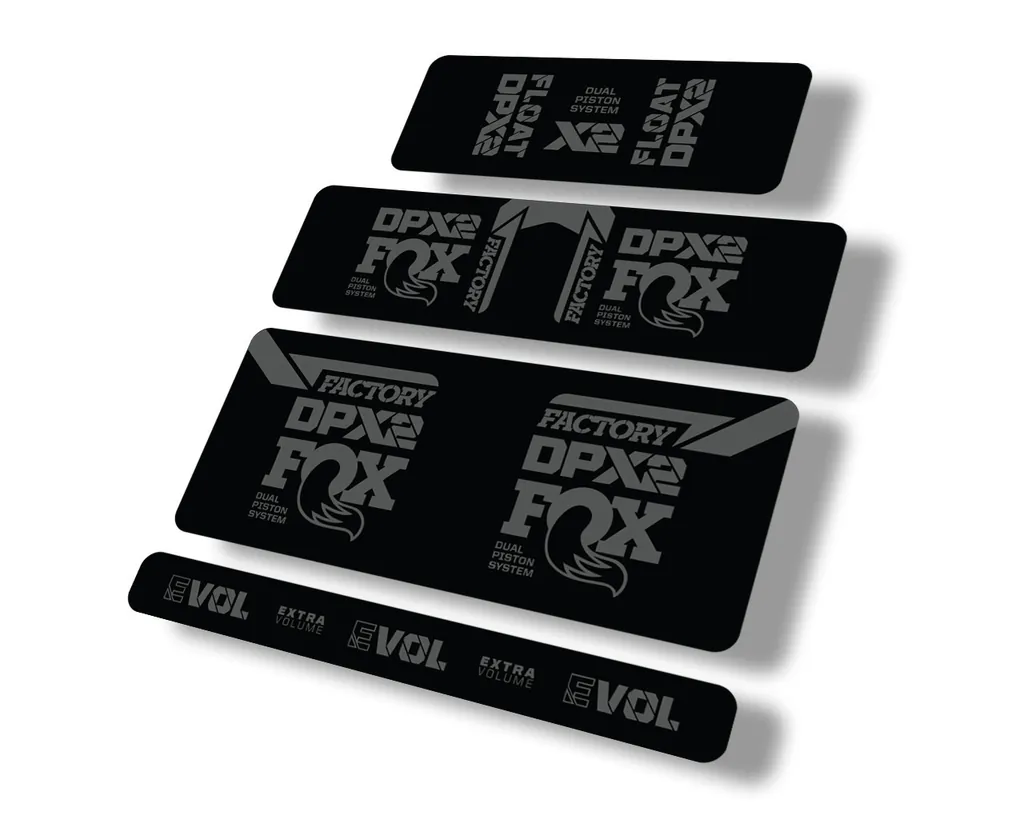 FOX Float DPX2 2021 Rear Shock Suspension Sticker Factory Decal Full Set Gray - 1