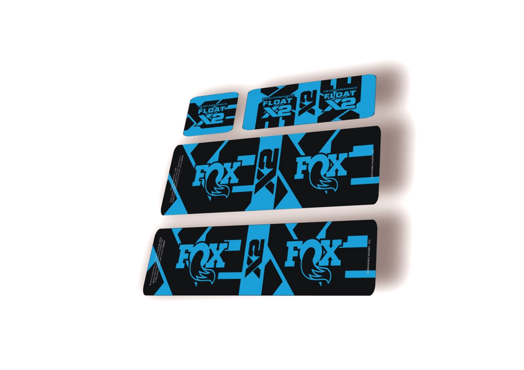 FOX Float X2 Performance 2026 Rear Shock Decal Sticker Kit Adhesive Blue - 1