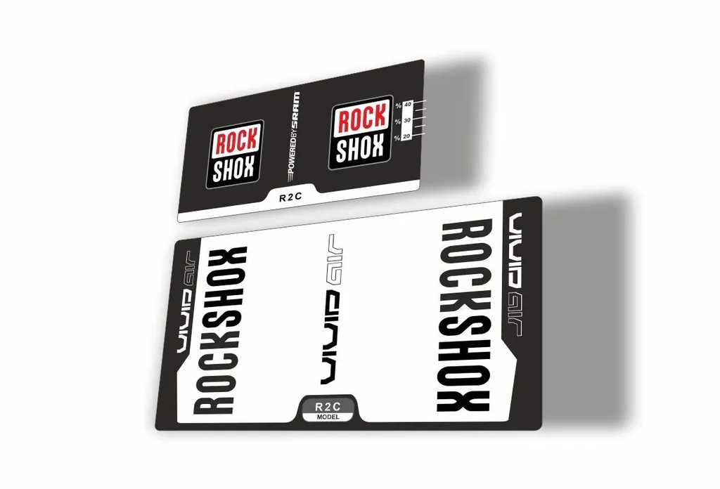 Rock Shox Vivid Air R2C 2015 Rear Shock MTB Decal Sticker Adhesive White - 1