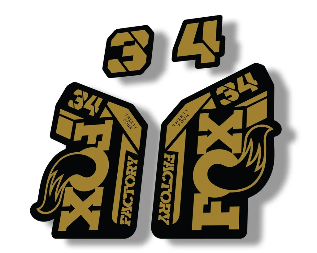 FOX 34 2021 Factory Forks Suspension Decal Sticker Gold - 1