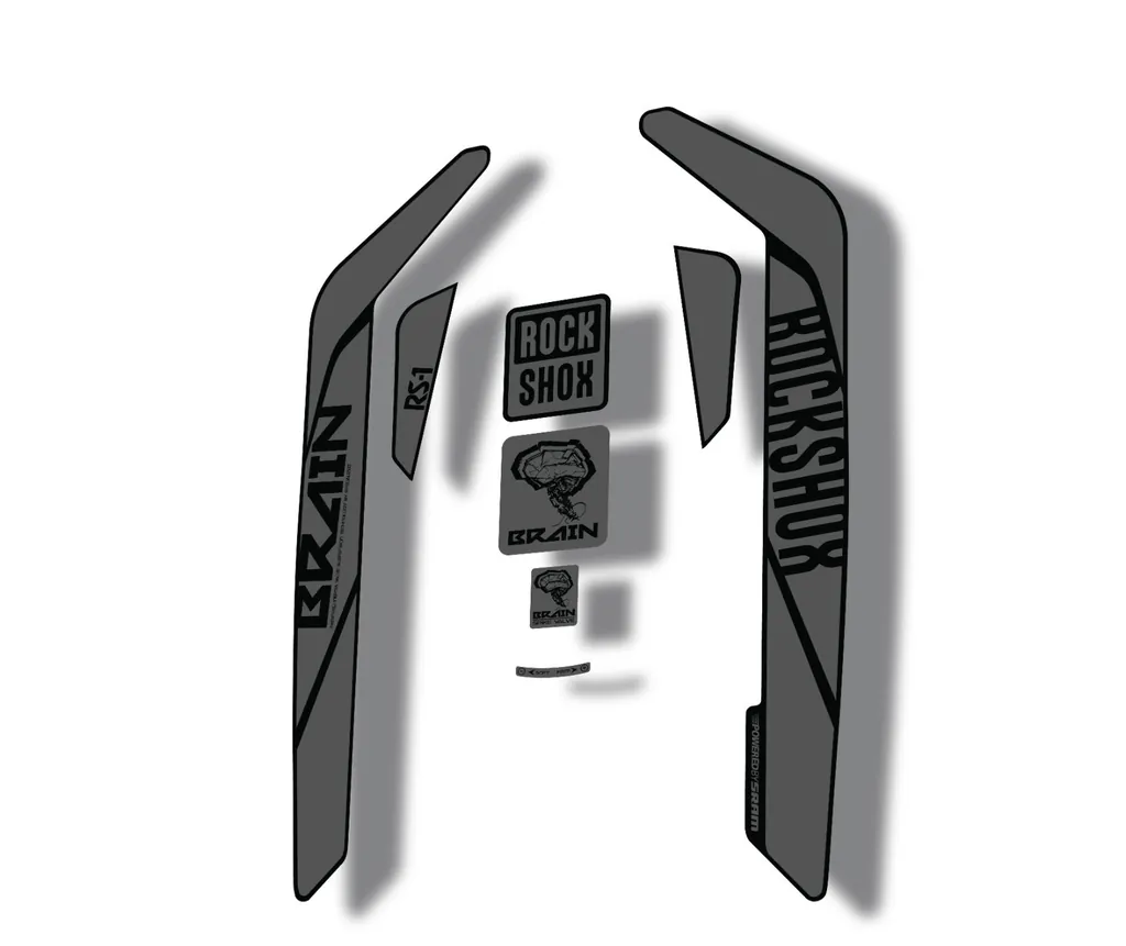 Rock Shox RS-1 Brain 2016-17 Mountain Bike Cycling Decal Sticker Adhesive Gray - 1