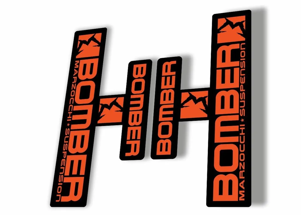 Marzocchi Bomber Generic 2006 Fork Suspension Sticker Decal Kit Adhesive Orange - 1