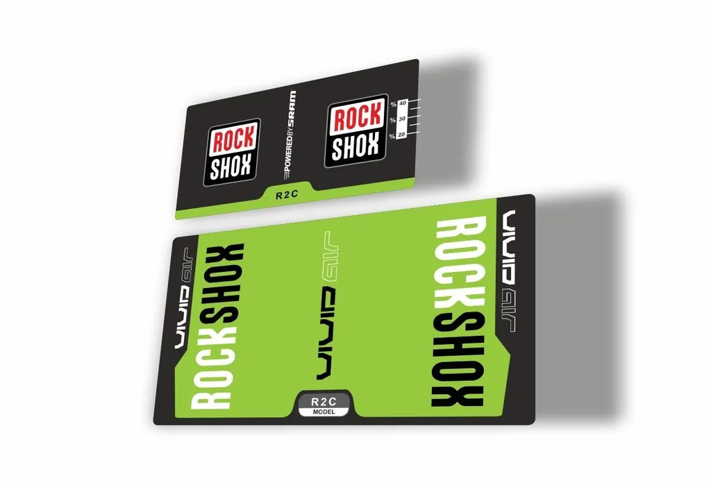 Rock Shox Vivid Air R2C 2015 Rear Shock MTB Decal Sticker Adhesive Green - 1