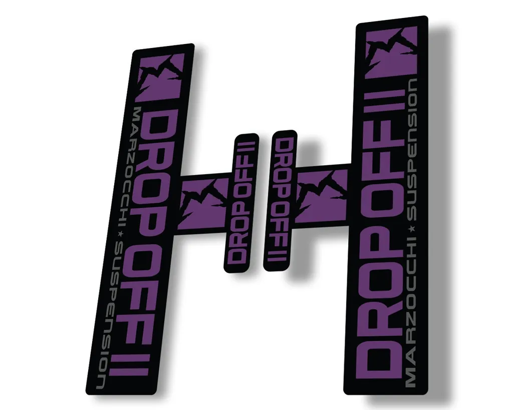 Marzocchi Drop Off II 2 2006 Fork Suspension Sticker Decal Kit Adhesive Purple - 1