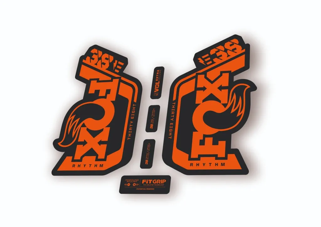 Fox 38 Rhythm E Bike 2024 Fork Suspension Factory Decal Sticker Adhesive Orange - 1