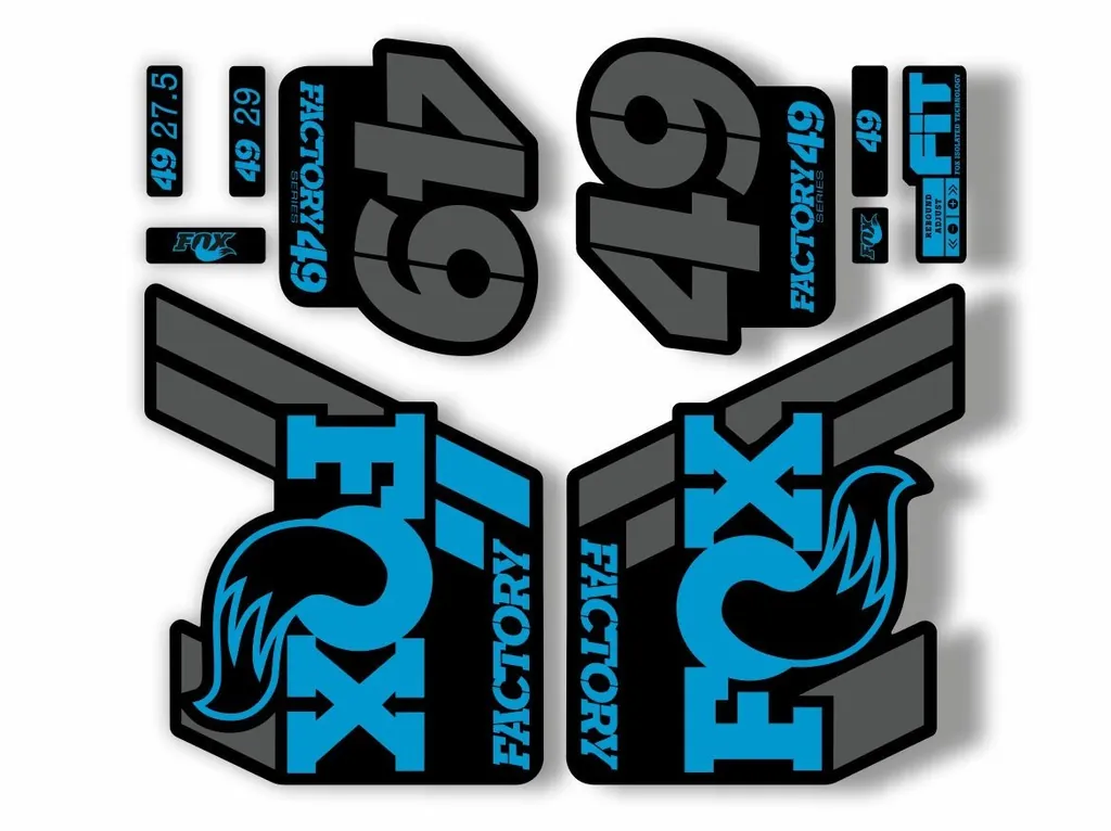 FOX 49 Float 2018-19 Forks Suspension Factory Decal Sticker Adhesive Blue Gray - 1
