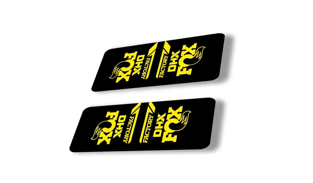 FOX DHX 2022 Factory Rear Shock Suspension Sticker Decal Adhesive Yellow - 1