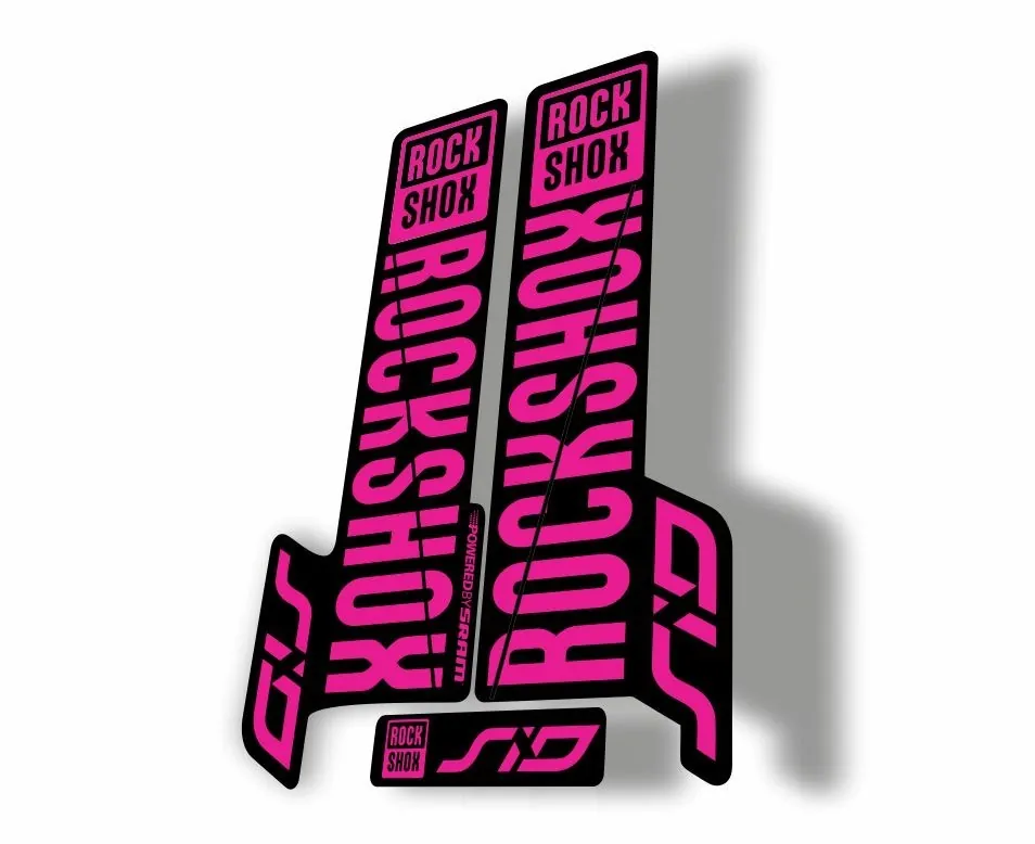 Rock Shox SID 2018 Mountain Bike Cycling Decal Kit Sticker Adhesive Pink - 1