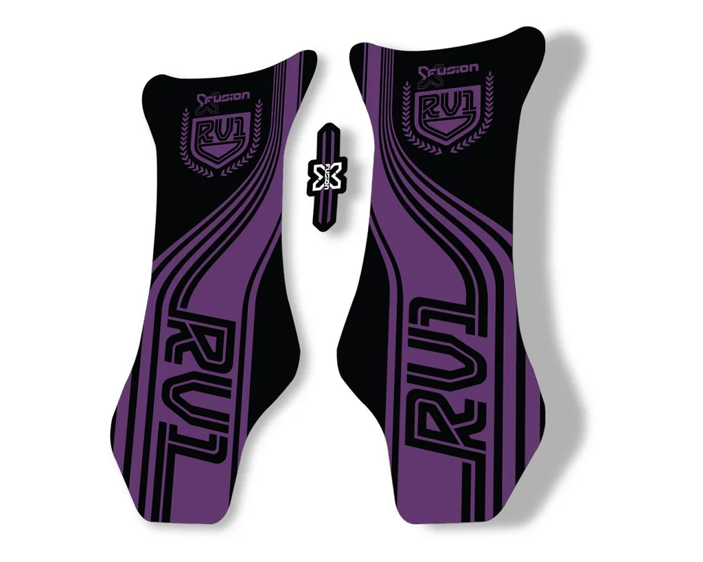 X Fusion RV1 2018 Front Shock Suspension Sticker Factory Decal Purple - 1