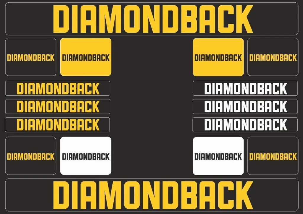 Bicycle Vinyl Frame Stickers – Compatible with DIAMONDBACK Bikes – Yellow - 1