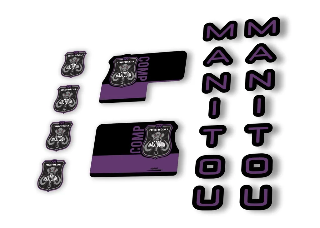 Manitou Mastadon Comp 2020 Fork Suspension Decal Kit Sticker Set Purple - 1