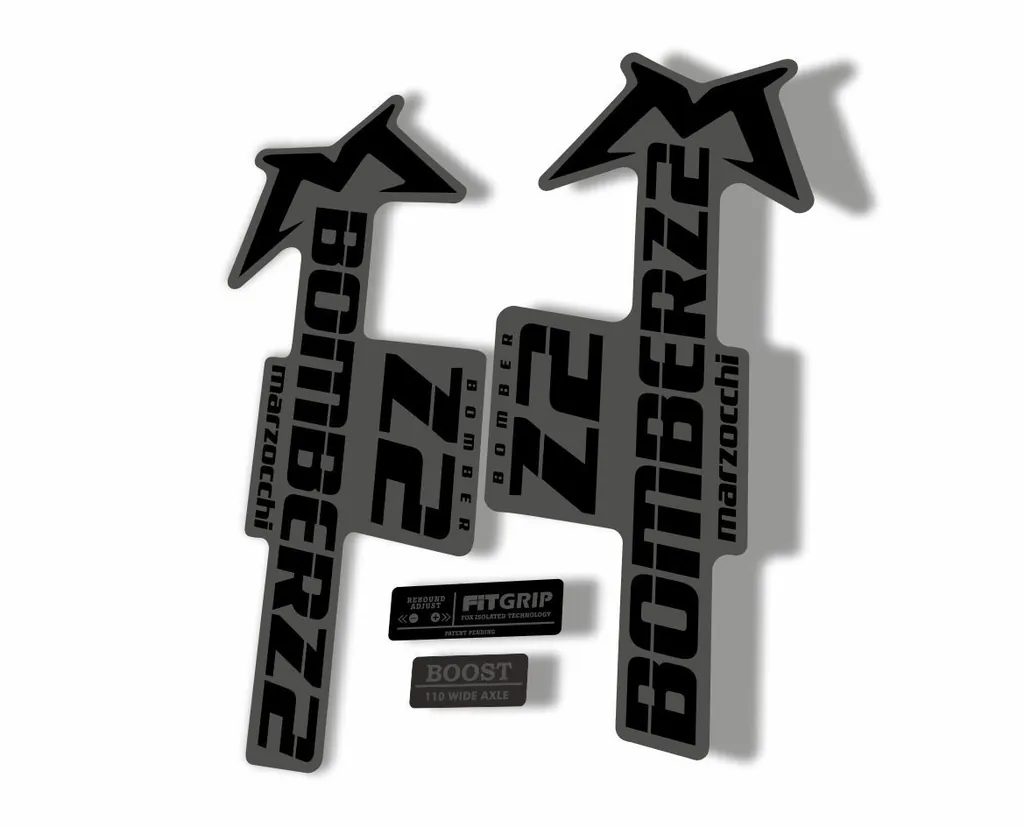 Marzocchi Bomber Z2 2020 Fork Suspension Sticker Decal Kit Adhesive Gray - 1