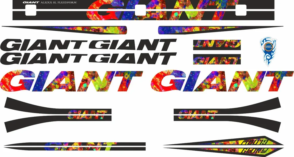 Bicycle Vinyl Stickers – Fits GIANT GLORY Bike Frames – Oil Slick - 1