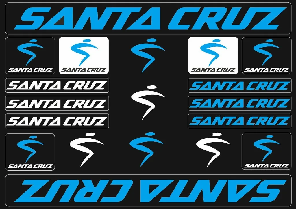Bicycle Vinyl Stickers – Compatible with Santa Cruz Bikes – Blue - 1