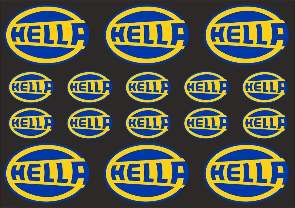 HELLA Classic Car Rally Decals Stickers Graphic Set Logo Adhesive Kit 16 Pcs - 1
