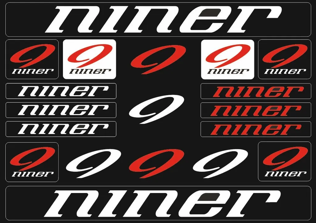 Bicycle Vinyl Stickers – Compatible with Niner Mountain Bikes – White - 1