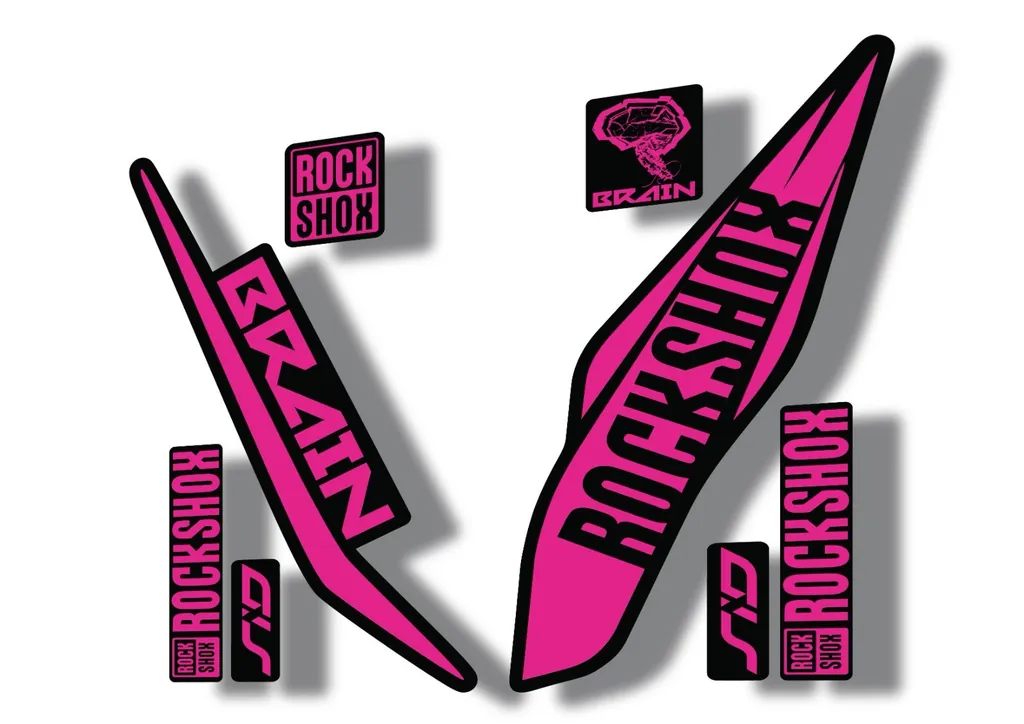 Rock Shox SID Brain 2017 Mountain Bike Cycling Decal Sticker Adhesive Pink - 1