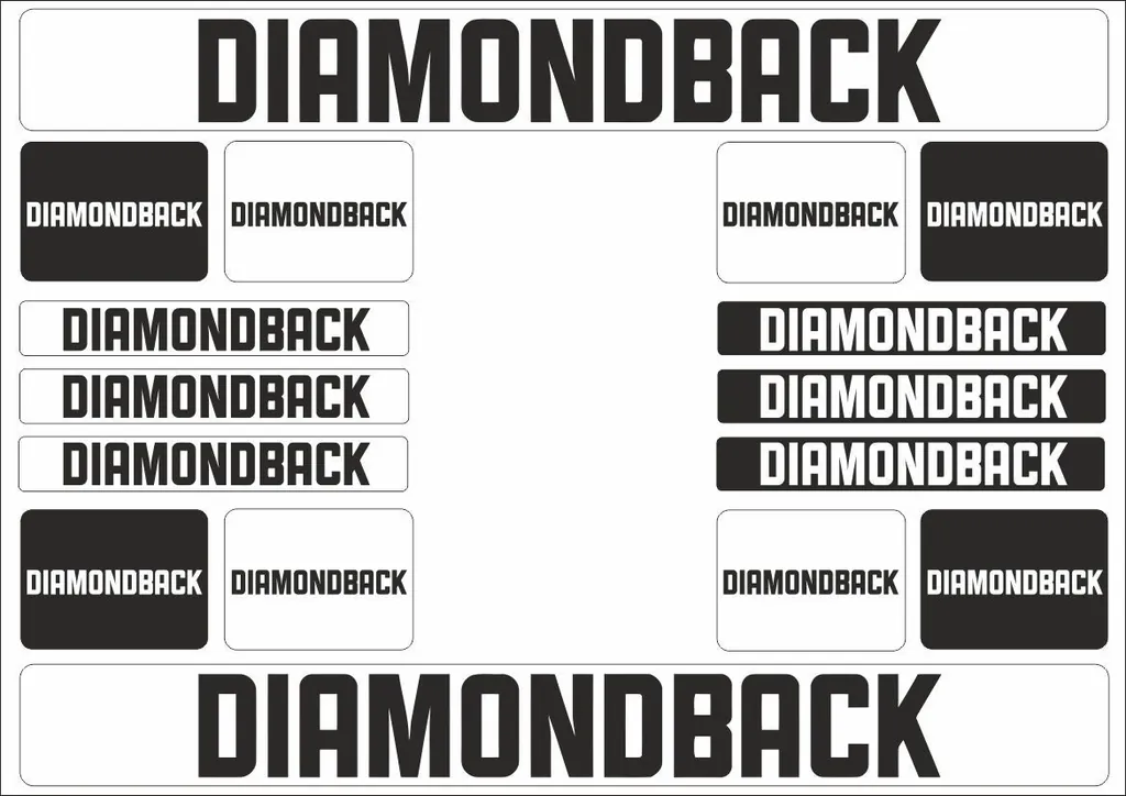 Bicycle Vinyl Frame Stickers – Compatible with DIAMONDBACK Bikes – Black - 1