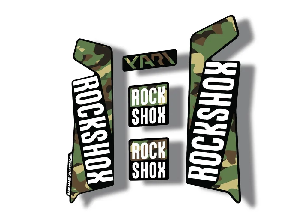 Rock Shox YARI 2017 Fork Decal Mountain Bike Cycling Sticker Adhesive Camo - 1