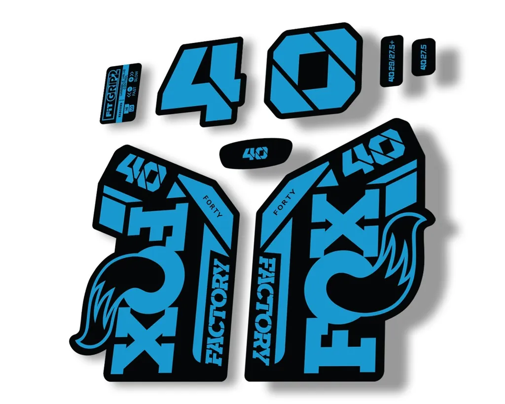 FOX 40 2021 Factory Forks Suspension Decals Sticker Set Adhesive Blue - 1