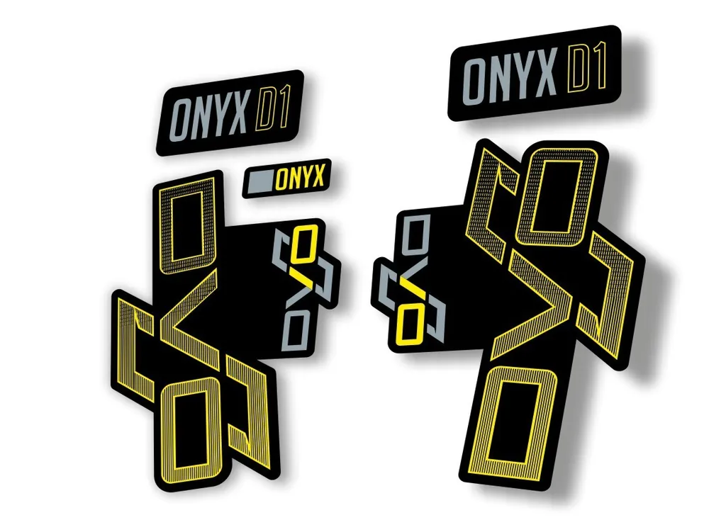 DVO Onyx D1 2022 Fork Suspension Sticker Factory Decal Adhesive Yellow - 1