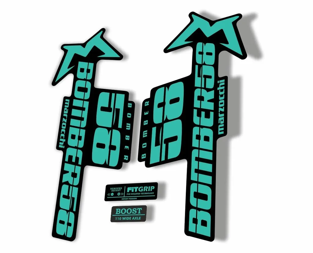 Marzocchi Bomber 58 2018 Fork Suspension Sticker Decal Kit Adhesive Dolphin - 1