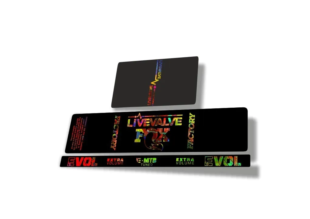 Fox 2022 Live Valve MTB Rear Shock Suspension Sticker Decal Oil Slick - 1
