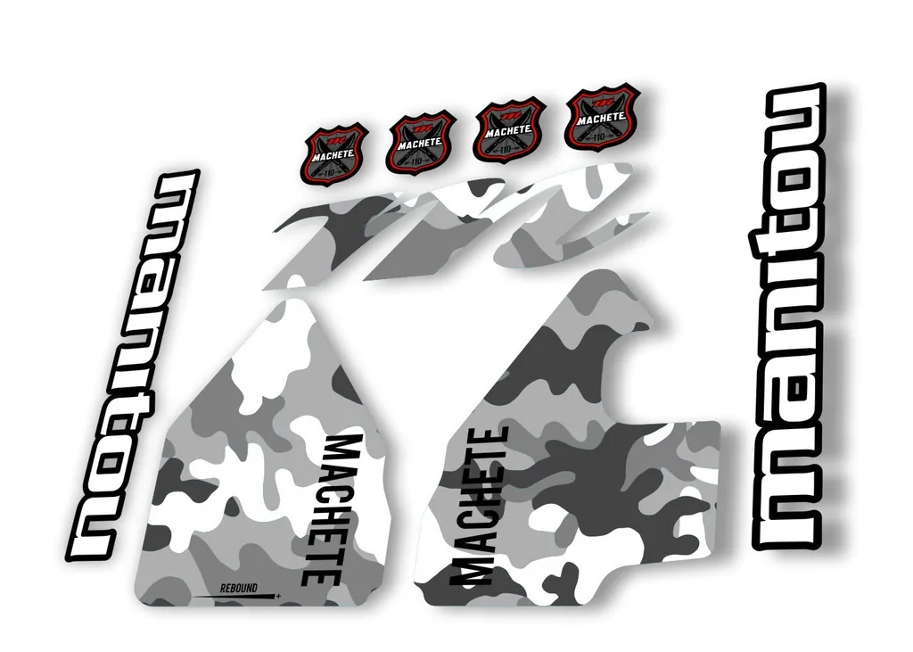 Manitou Machhete 110 Comp 2020 Fork Suspension Decal Kit Sticker Set White Camo - 1