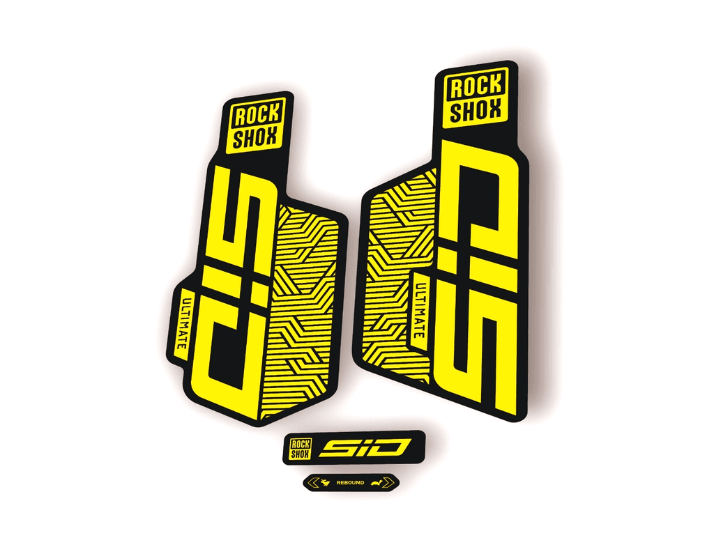 Rock Shox SID ULTIMATE 2025 Flight Attendant Bike Cycling Decal Sticker Yellow - 1