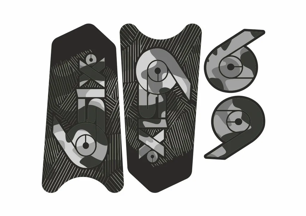 Race Face SixC Crank Decals Set Stickers Mountain Bike Adhesive Camuflage 2Pcs - 1