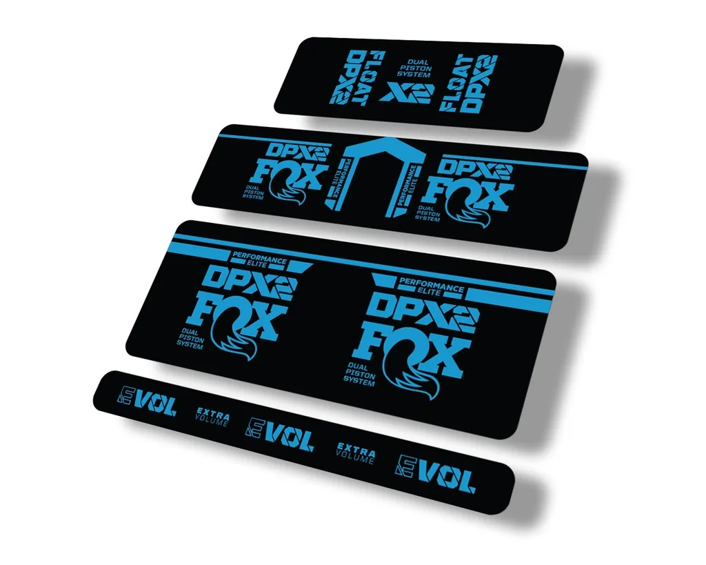 FOX Float DPX2 Performance Elite 2021 Rear Shock Suspension Sticker Decal Blue - 1