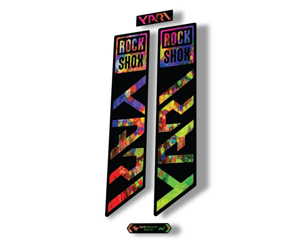 Rock Shox YARI 2021 Fork Decal Mountain Bike Cycling Sticker Adhesive Oil Slick - 1