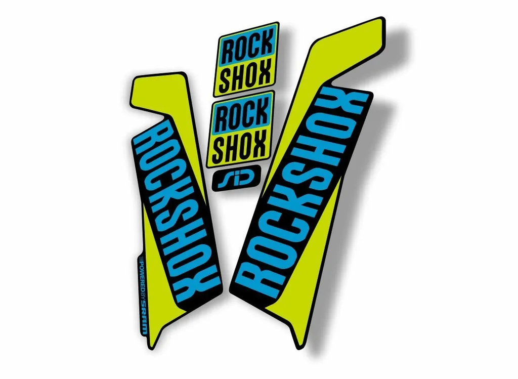 Rock Shox SID 2016-17 Mountain Bike Cycling Fork Decal Sticker Adhesiv Lime Blue - 1
