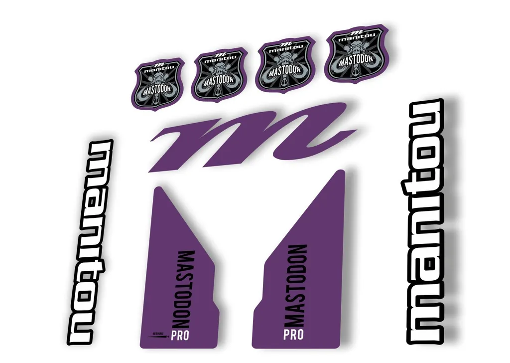 Manitou Mastadon Pro 2017 Fork Suspension Decal Kit Sticker Purple - 1